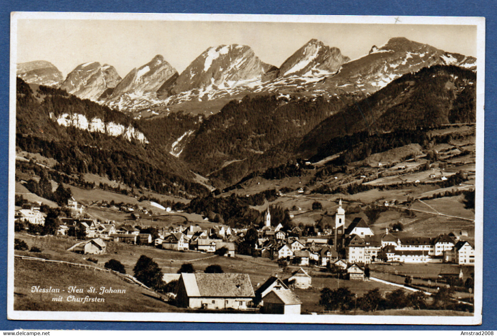 1935 -  NESSLAU - NEU ST.  JOHANN MIT CHURFIRSTEN - Nesslau