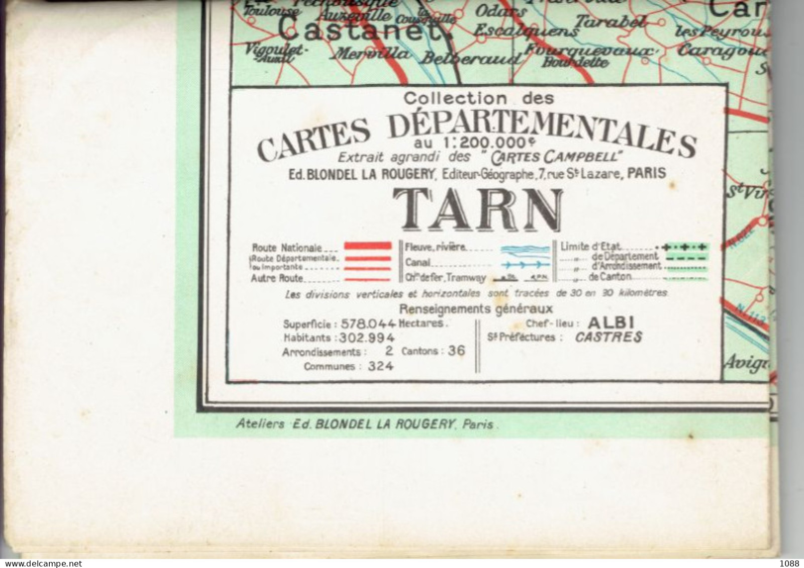 Carte Routière   TARN - Carte Stradali