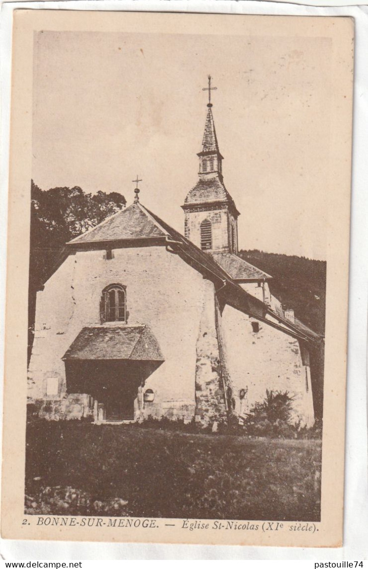 CPA :  14 X 9  -  BONNE-SUR-MENOGE.  -  Eglise St-Nicolas (XIe Siècle) - Bonne