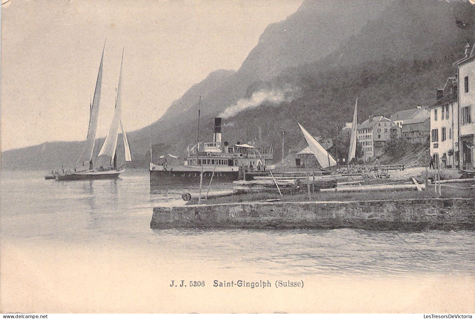 SUISSE - Saint Gingolph - Bateaux - Carte Postale Ancienne - Saint-Gingolph