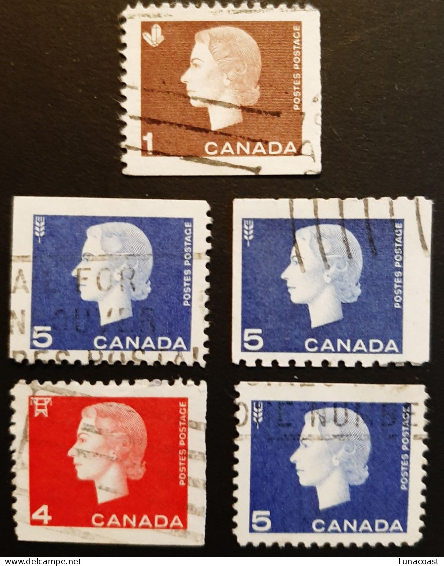 Canada 1962 USED  Sc 401-405,   Straight Edges Cameo Issue - Used Stamps