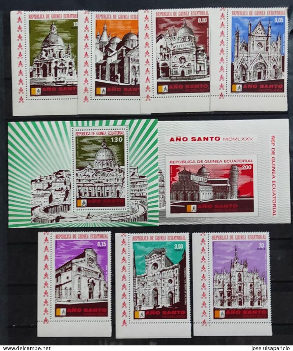 +AÑO SAMTO 1975 SERIE DE 7 VALORES DENTADSO MICHEL363/69  MNH** - Cristianismo