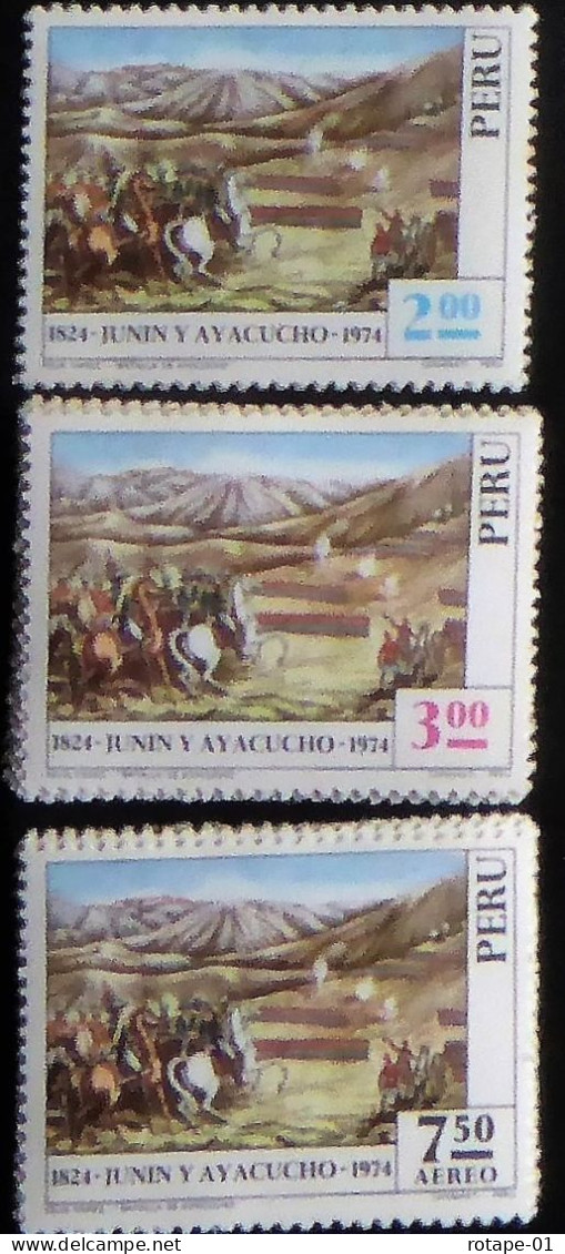 Peru/Pérou  1974  YT N°604,06,A389 150e Anniv Bat. Junin & Ayacucho (3 Val) - N** Cote 2.30€ - Pérou