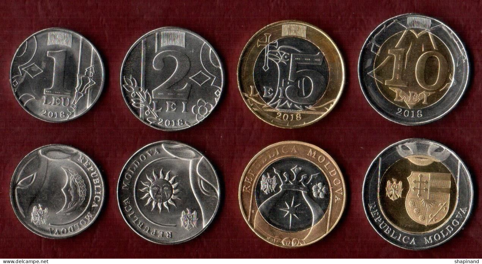 Moldova 2018 Set Of 4 Coins 1 Lei ; 2 Lei; 5 Lei And 10 Lei. UNC - Moldawien (Moldau)