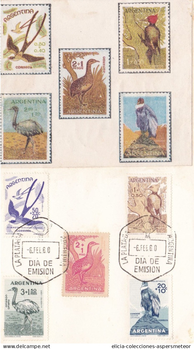 Argentina - 1960 - FDC - Argentine Birds Stamp Set - Condor, Tijereta, ñandu, Perdiz Colorada, Carpintero - Caja 30 - FDC