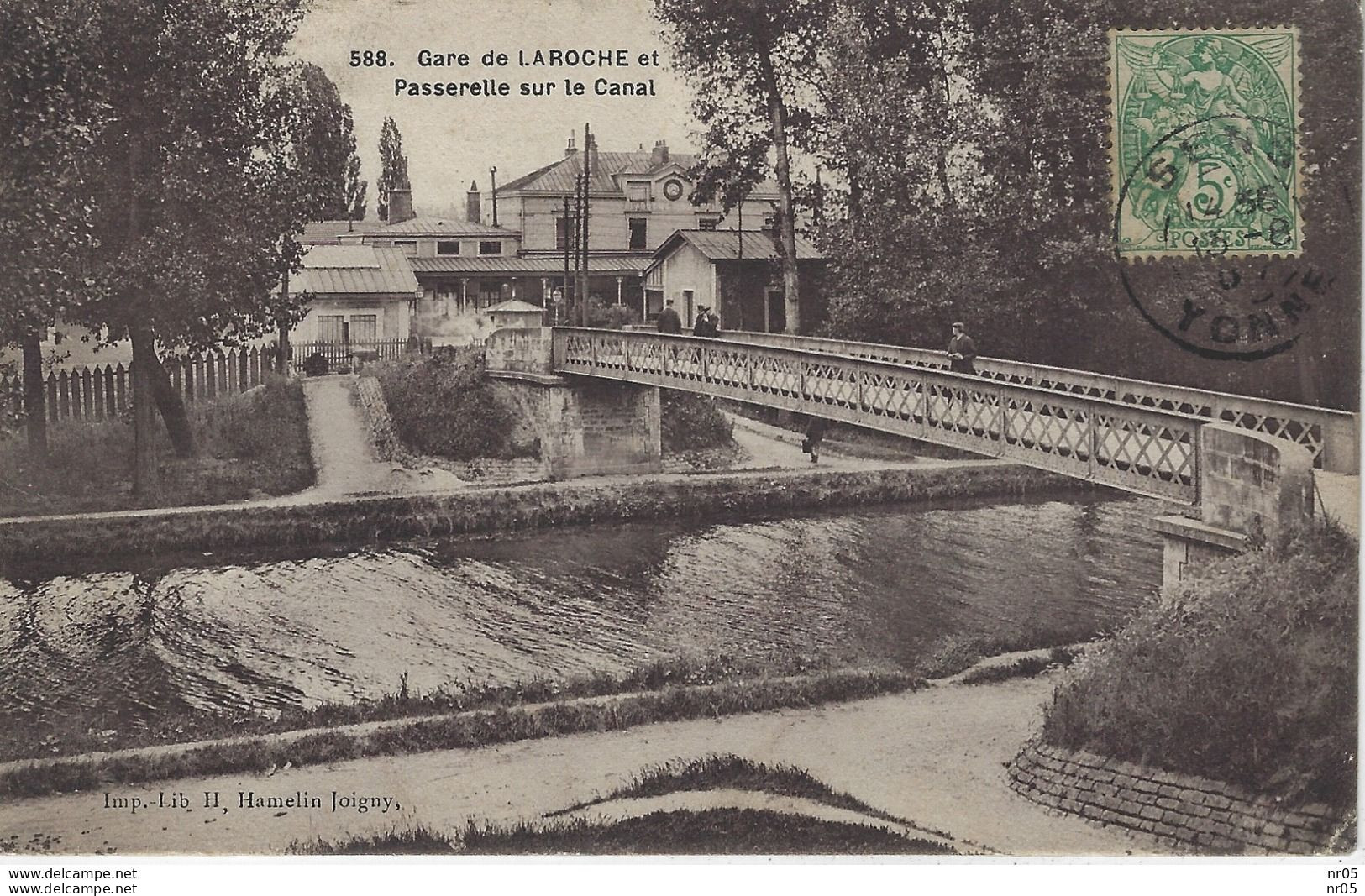 89 - Gare De LAROCHE  Saint Cydroine   Et Passerelle Sur Le Canal     ( Yonne  ) - Laroche Saint Cydroine