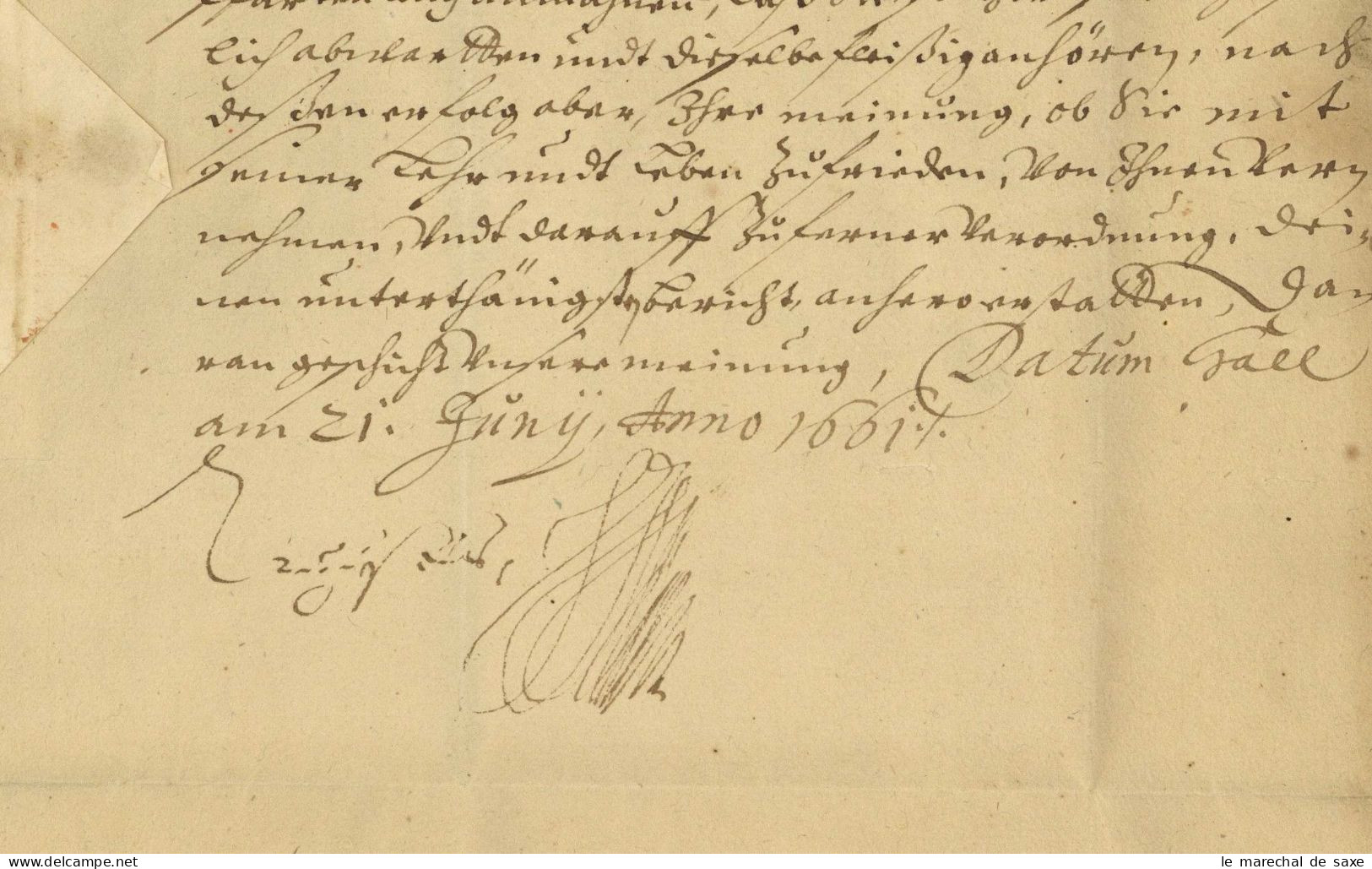 Sachsen-Weißenfels Herzog August (1614-1680) Halle Saale 1661 Autograph Erzstift Magdeburg Sandau Elbe - Historische Personen