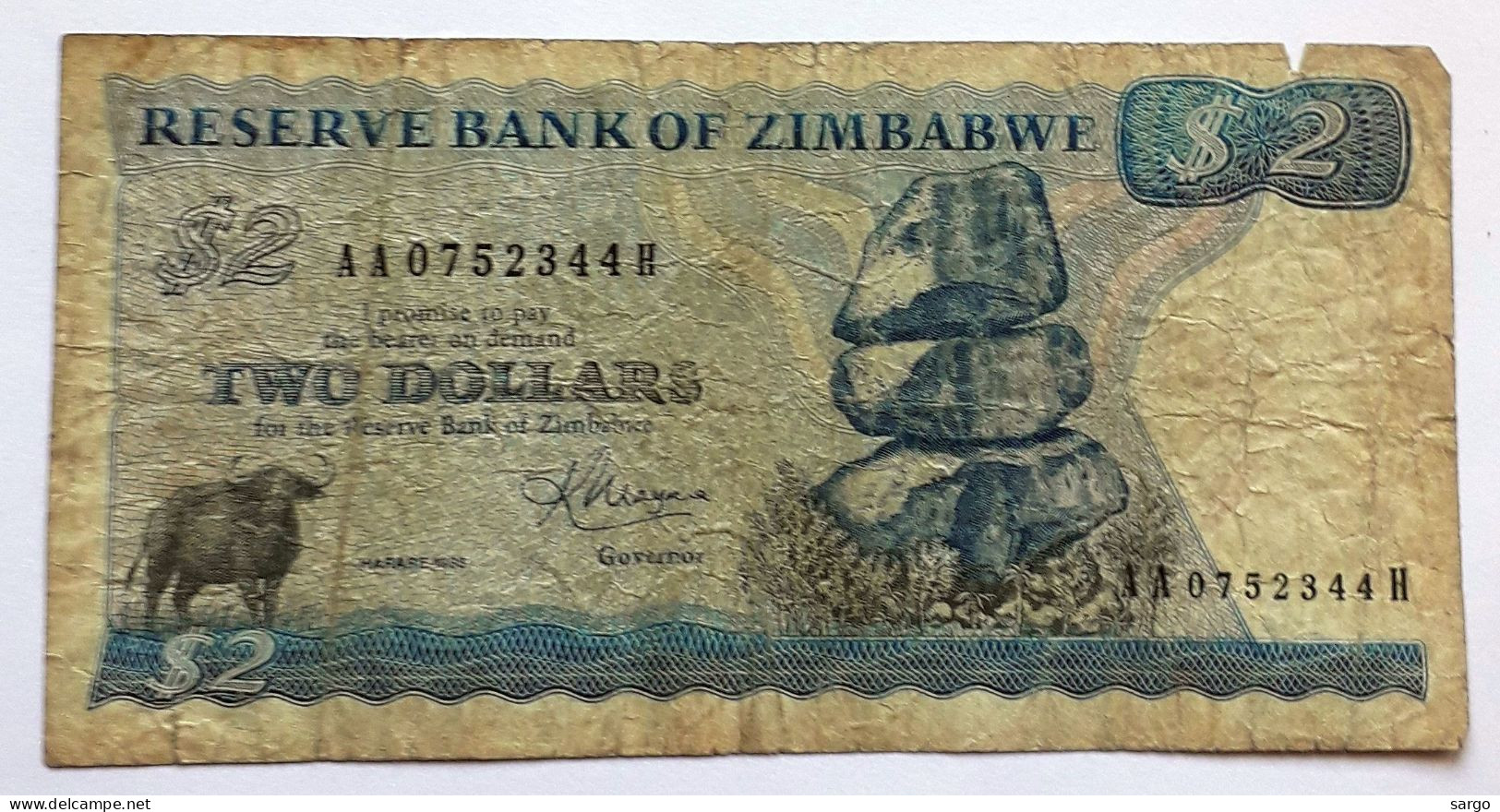 ZIMBABWE  - 2 DOLLARS - P 1 B  (1980-1994)  - CIRC - BANKNOTES - PAPER MONEY - CARTAMONETA - - Bulgaria