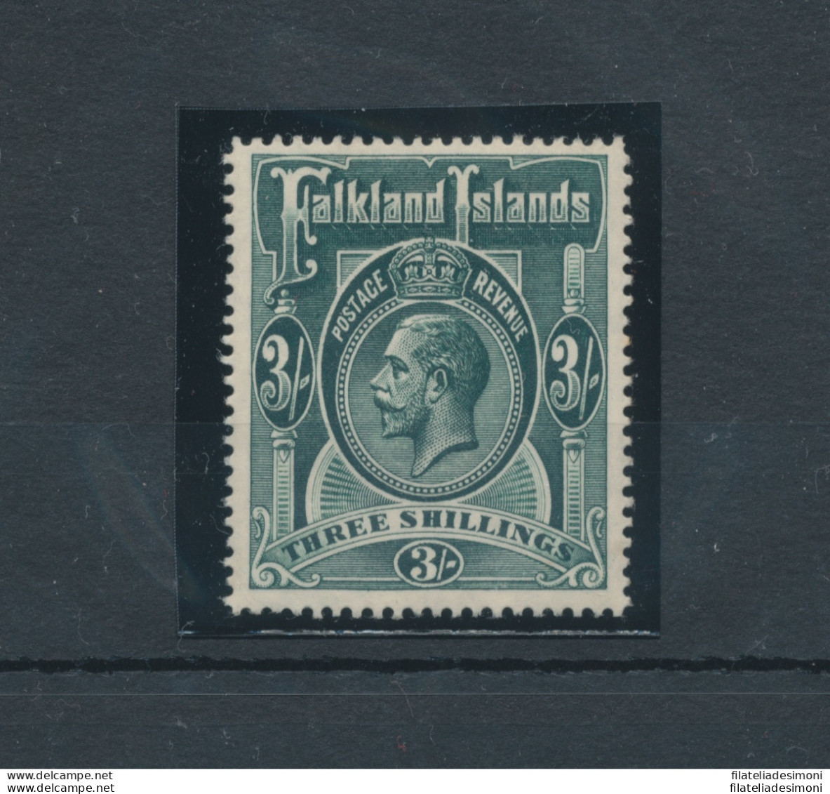 1912-20 FALKLAND ISLANDS - Stanley Gibbons N. 66 - 3 Scellini Slate Green - MNH** - Lusso - Other & Unclassified