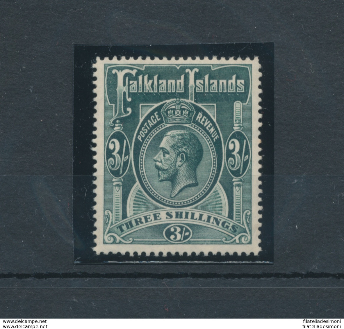 1912-20 FALKLAND ISLANDS - Stanley Gibbons N. 66 - 3 Scellini Slate Green - MNH** - Lusso - Altri & Non Classificati