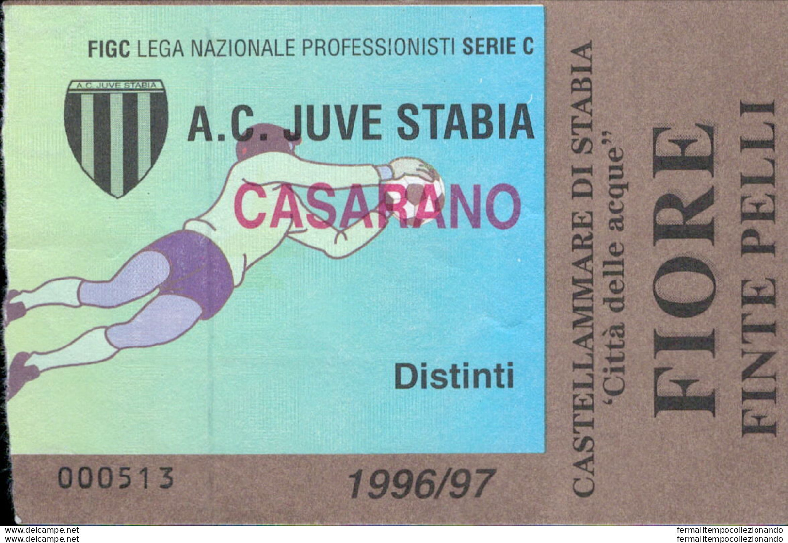 Bl104  Biglietto Calcio Ticket  Juve Stabia - Casarano 1996-97 - Biglietti D'ingresso