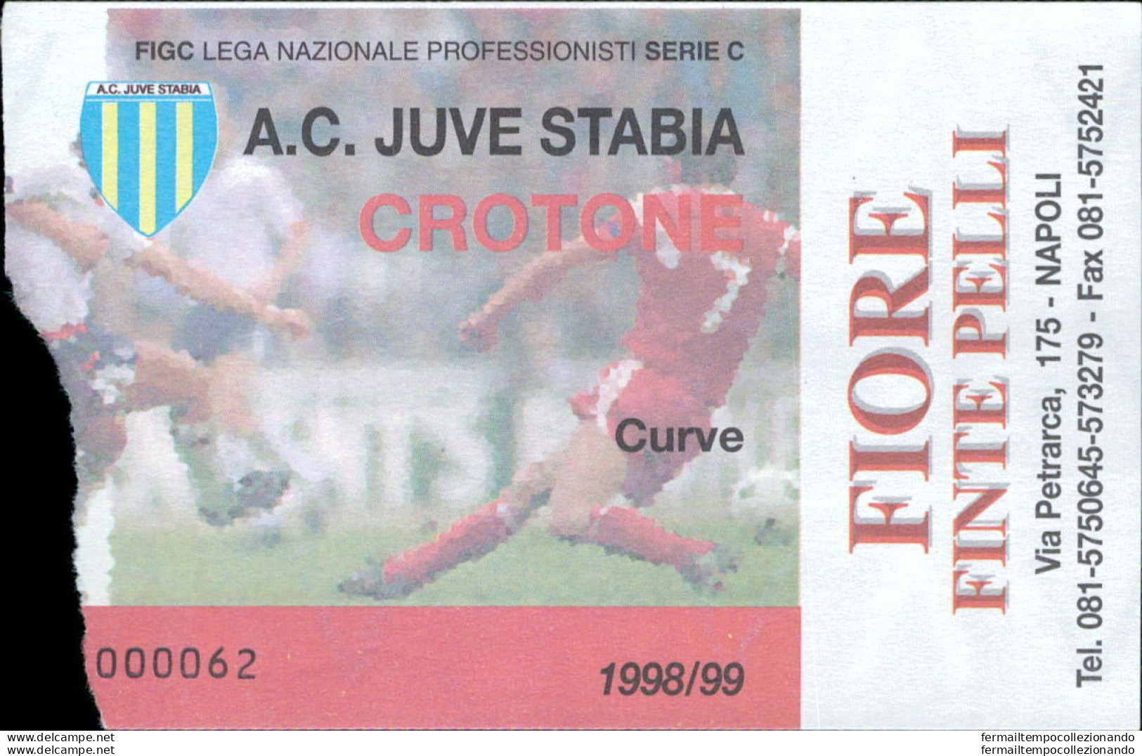 Bl109  Biglietto Calcio Ticket  Juve Stabia - Crotone 1998-99 - Biglietti D'ingresso