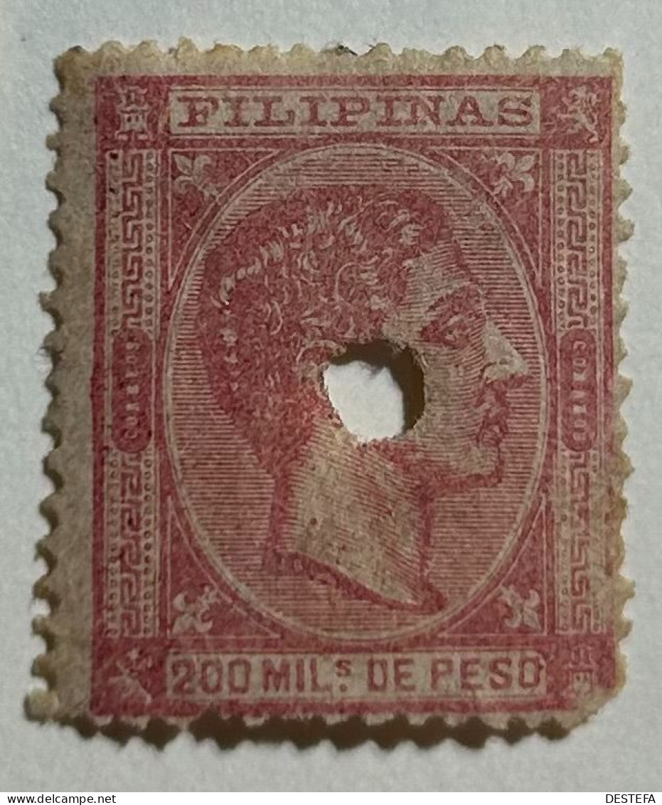 1878-1879.- FILIPINAS. Edifil Nº 49. Nuevo Con Fijasellos Y Perforado * - Philippines