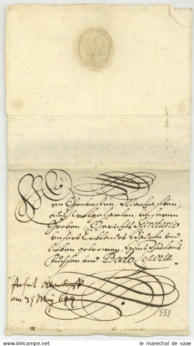 Sachsen-Lauenburg Herzog August (1577-1656) Ratzeburg 1644 Autograph Otterndorf Fruchtbringende Gesellschaft - Historische Personen