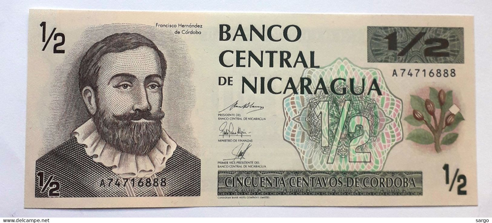 NICARAGUA - 0,50 CORDOBAS - P 172 (1992)  -  UNC - BANKNOTES - PAPER MONEY - CARTAMONETA - - Nicaragua