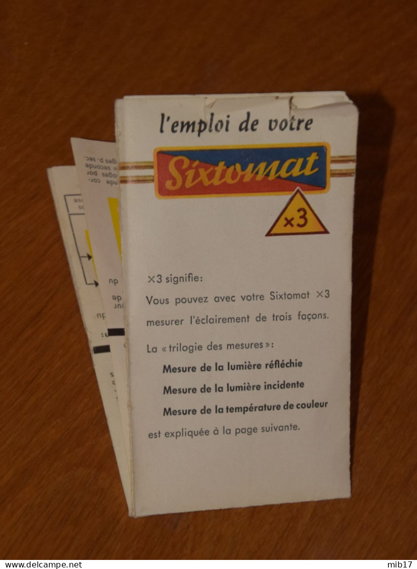 Posemètre SIXTOMAT avec boite, notice et étui de protection - accessoire photo