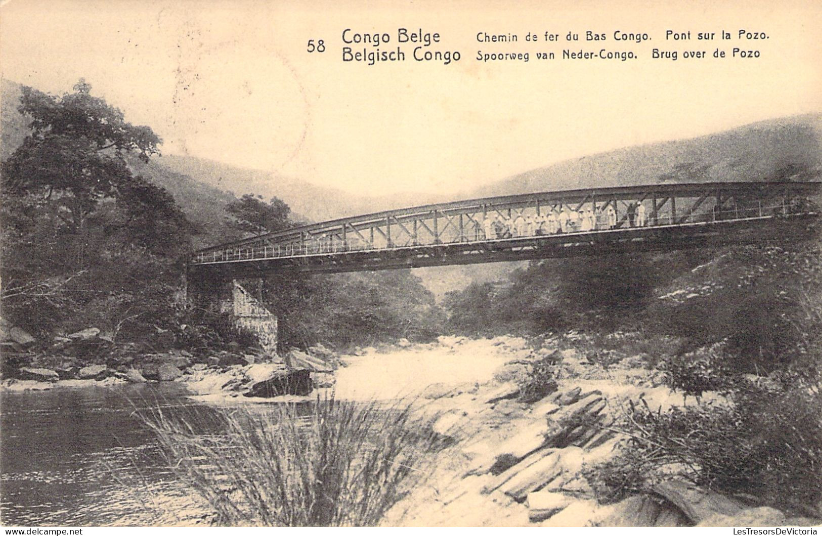 Congo Belge - Chemin De Fer Du Bas Congo - Pont Sur La Pozo - Entier Postal - Carte Postale Ancienne - Congo Belga