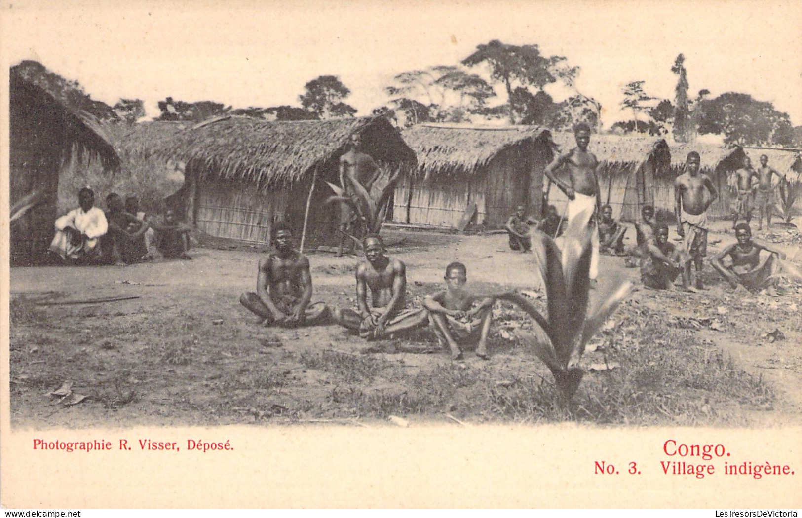 Congo - Village Indigene - Photographie Visser - Carte Postale Ancienne - Congo Français