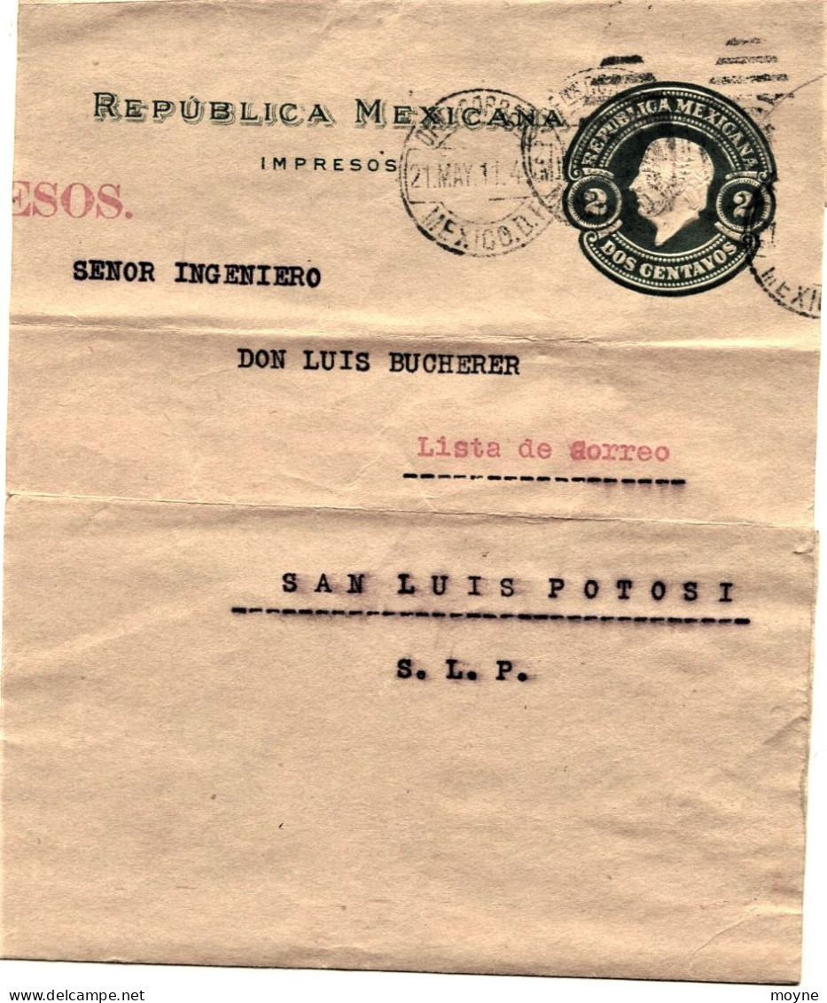 3926 - MEXIQUE - BANDE D'ENVOI DE PRESSE De Mai 1911 - Mexico