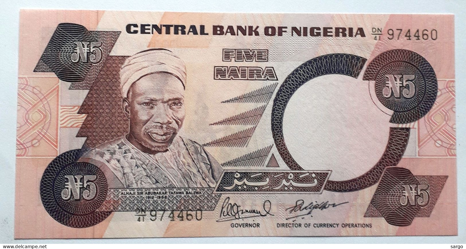 NIGERIA - 5 NAIRA - P 24 (1984-2005)  - UNC - BANKNOTES - PAPER MONEY - CARTAMONETA - - Nigeria