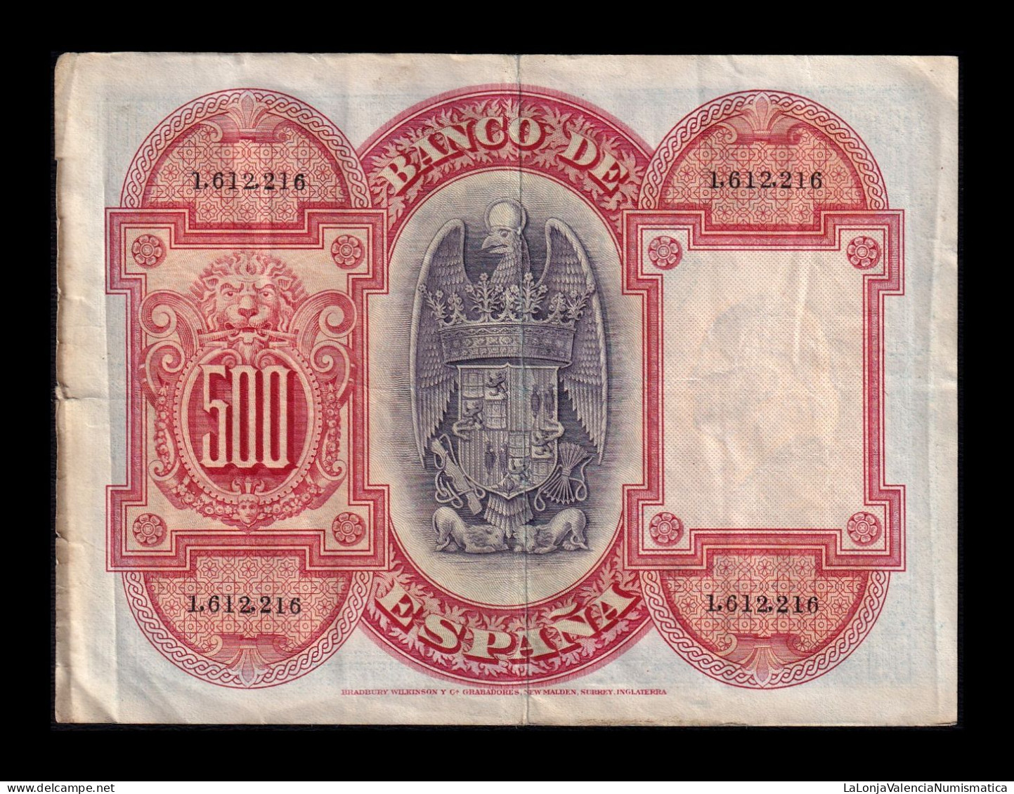 España Spain 500 Pesetas Isabel La Católica 1927 Pick 73 Bc/Mbc F/Vf - 500 Peseten