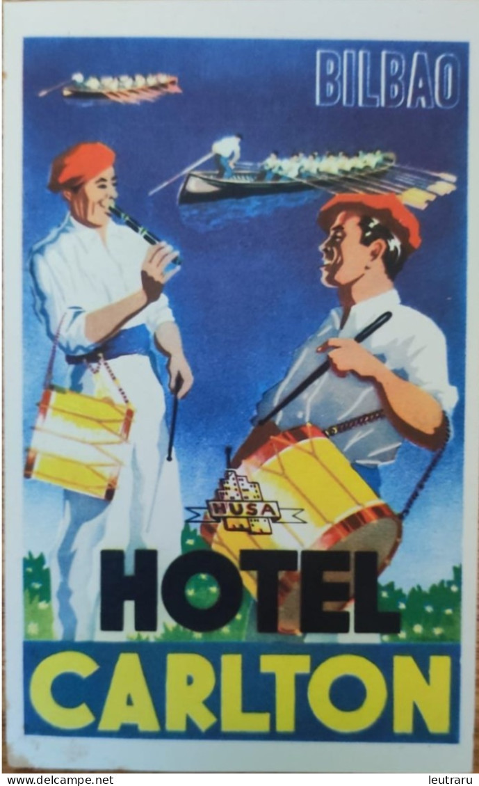 Spain Bilbao Carlton Hotel Label Etiquette Valise - Etiquettes D'hotels