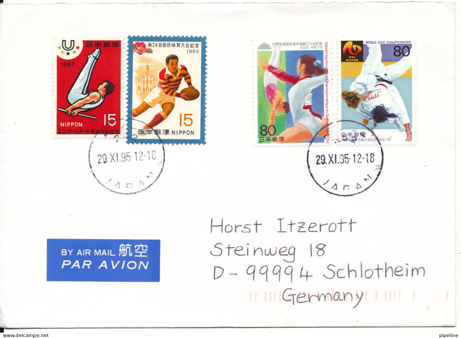 Japan Cover Sent Air Mail To Germany 29-11-2005 Topic Stamp - Lettres & Documents