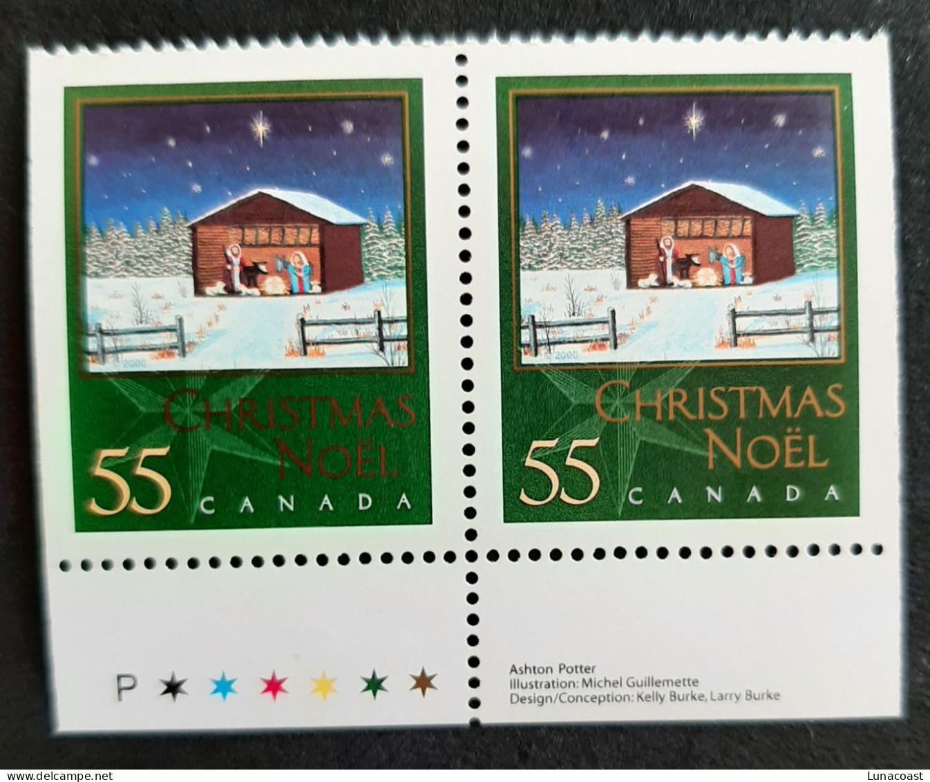 Canada 2000 MNH ** Sc 1874as,  2 X 55c Christmas - Nativity - Neufs