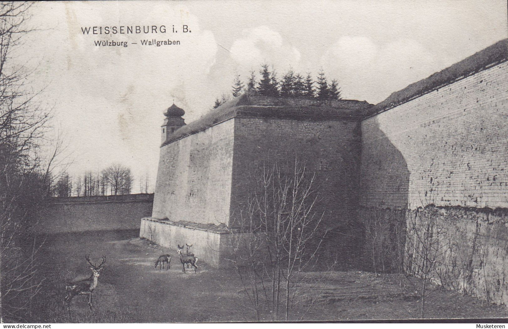 Bayern PPC Weissenburg I. B. Wülzburg - Wallgraben Fritz Jacobi. Deer Hirsch. WEISSENBURG (2 Scans) - Weissenburg