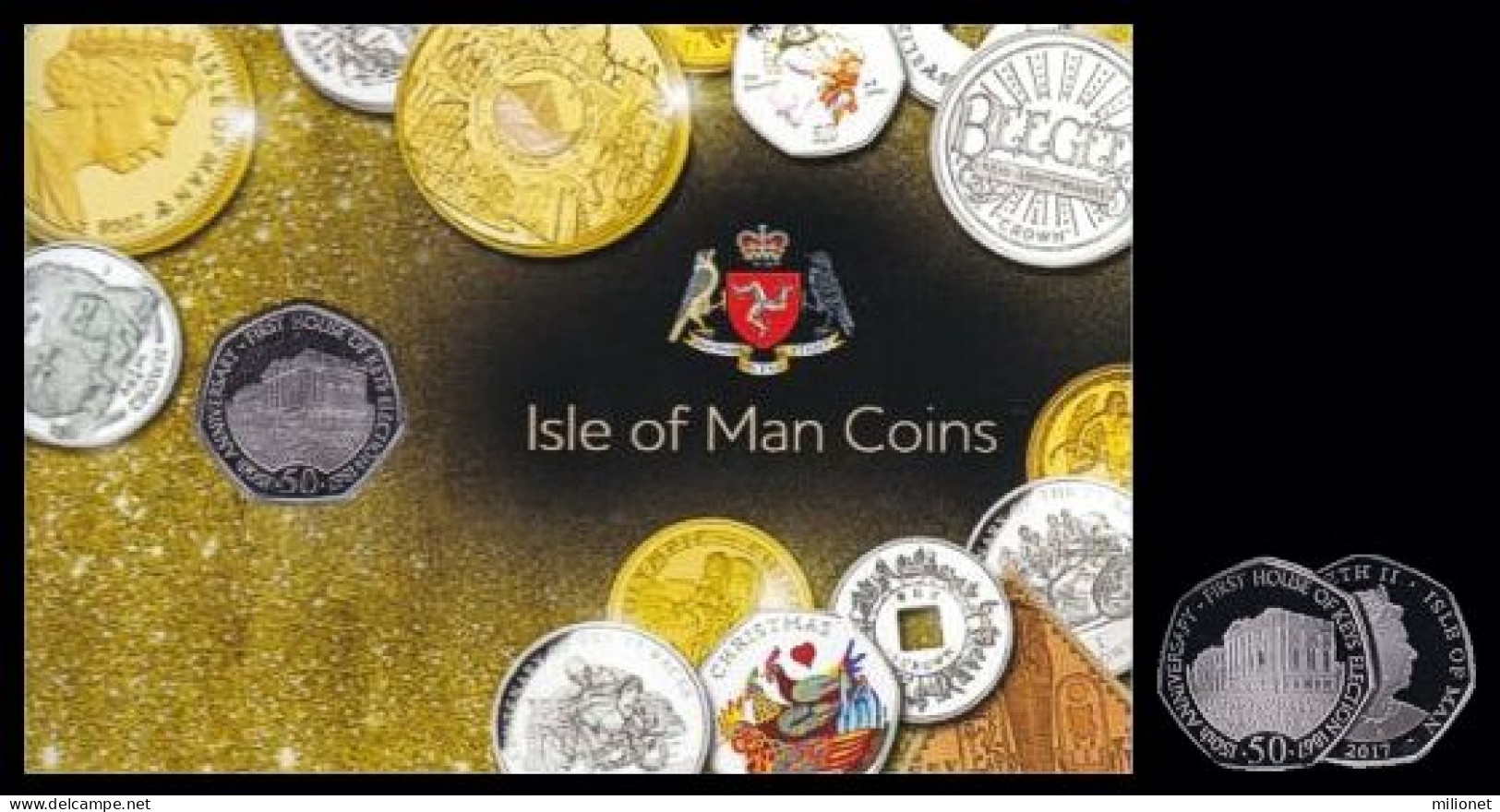 SALE!!! ISLE OF MAN ISLA DE MAN INSEL MAN 2017 50p Coin 150 Anniv 1st House Of Keys In Folder - Isle Of Man