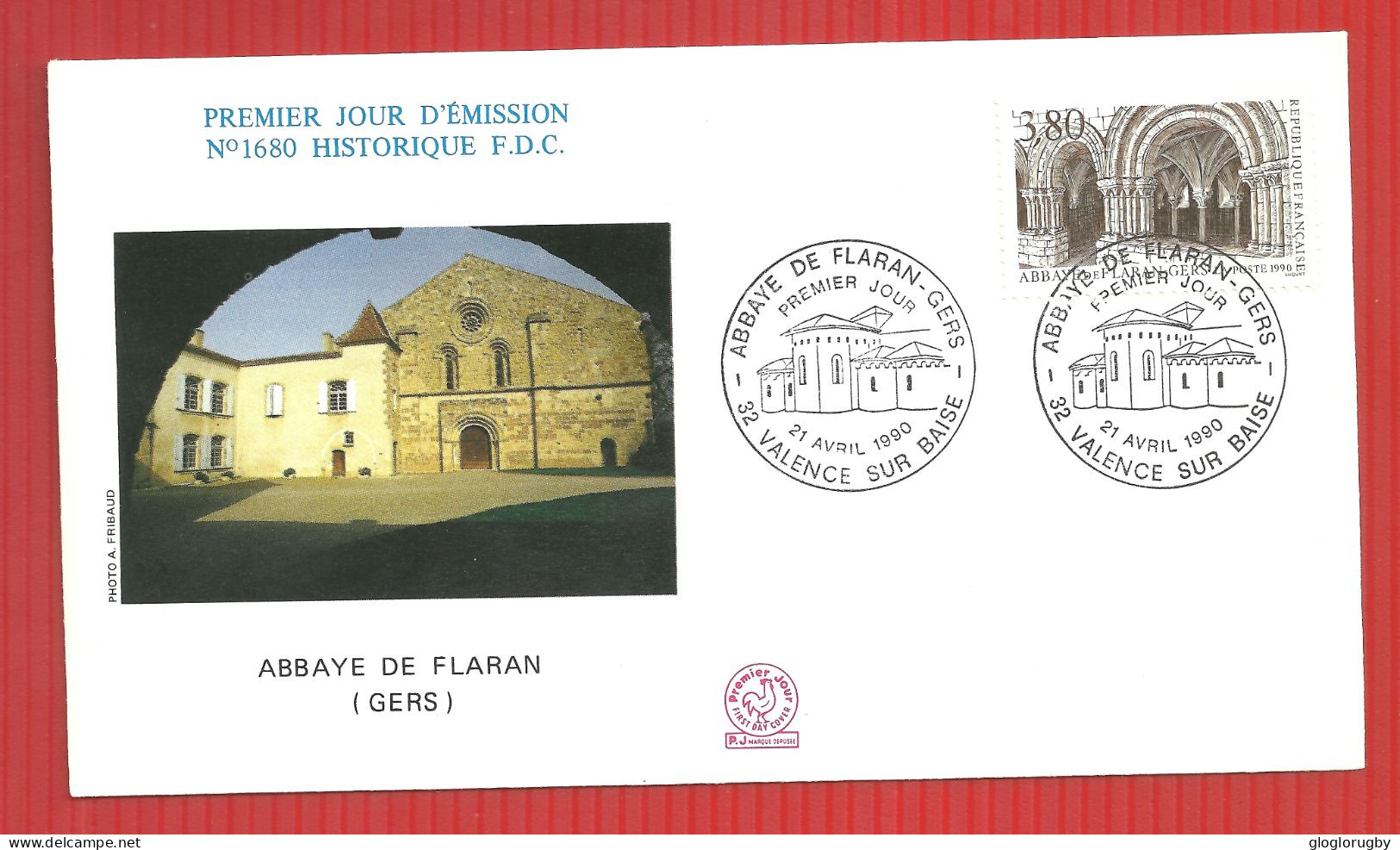 FDC ENVELOPPE PREMIER JOUR  FRANCE ABBAYE DE FLARAN 22 4 1990 - Abbeys & Monasteries