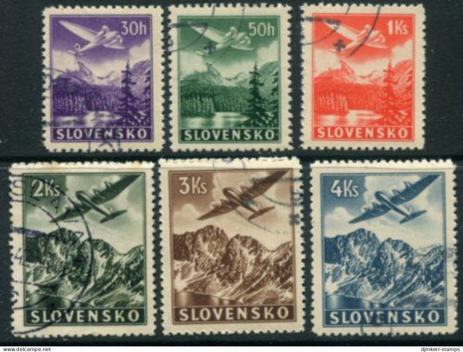 SLOVAKIA 1939 Airmail Definitives Used.  Michel 48-53 - Used Stamps