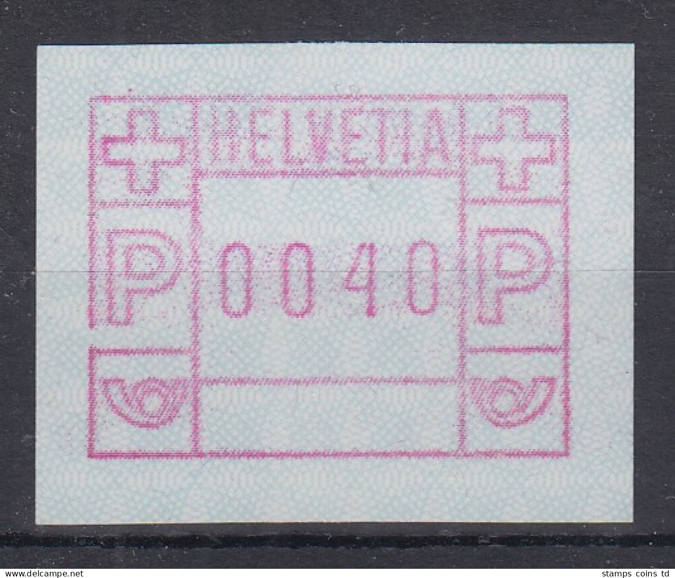 Schweiz 1978 FRAMA-ATM Ohne Aut.-Nummer Wert 0040 Rahmen Links Gebr. ** Mi-Nr. 2 - Automatic Stamps