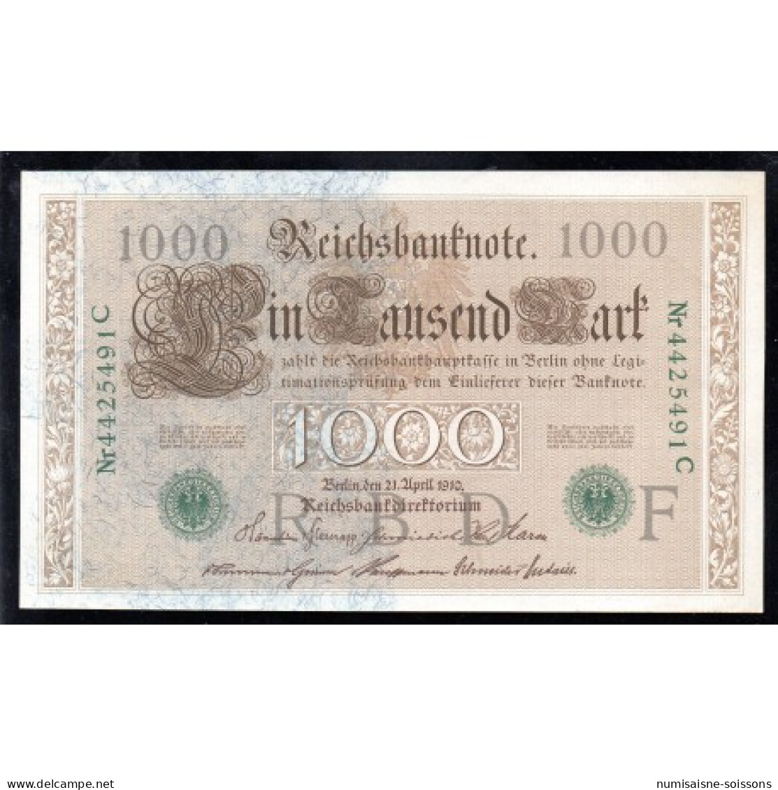 ALLEMAGNE - PICK 45 B - 1000  MARK - 21/4/1910 - SERIE 7 CHIFFRES - Other & Unclassified