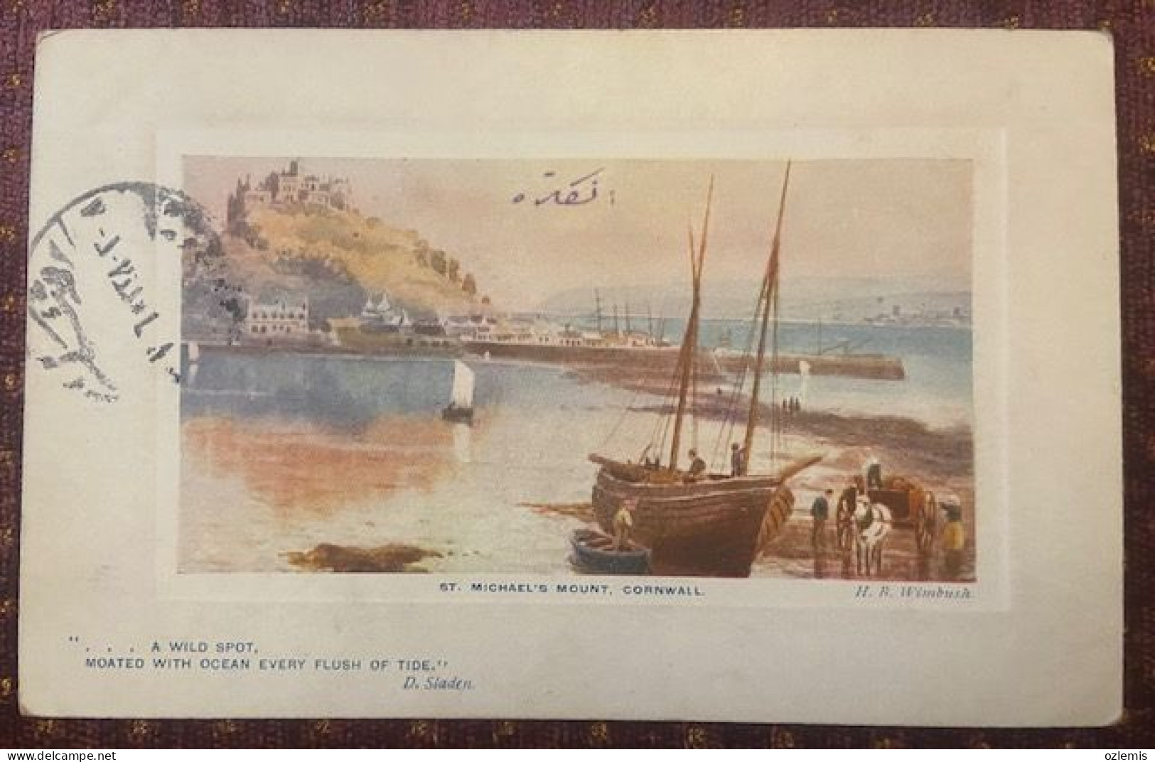 ST.MICHAEL'S MOUNT ,CORNWALL,H.B.WIMBUSH,,OTTOMAN STAMPS,POSTCARD - St Michael's Mount