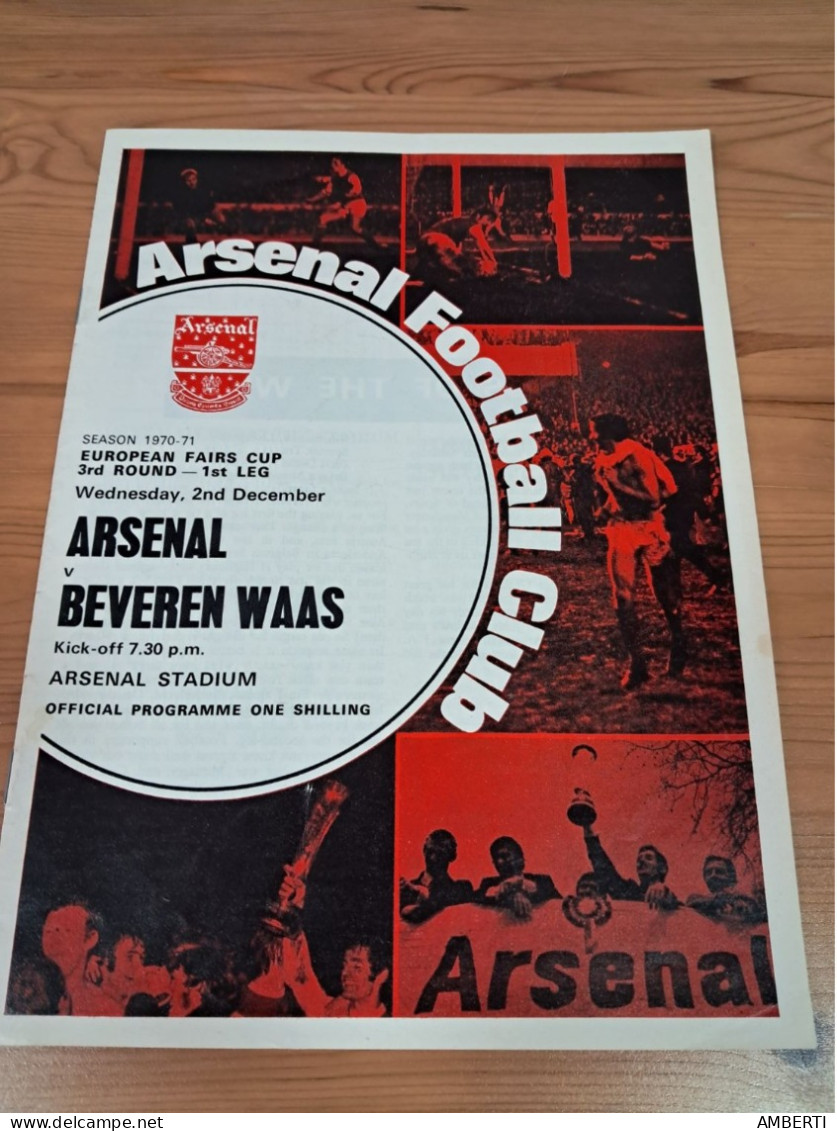 Programa Arsenal Beveren Copa De Ferias 1970/71 - Sports