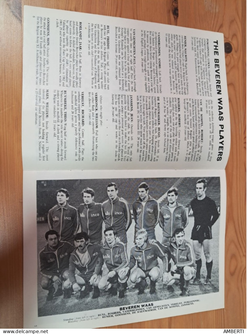 Programa Arsenal Beveren Copa De Ferias 1970/71 - Sport