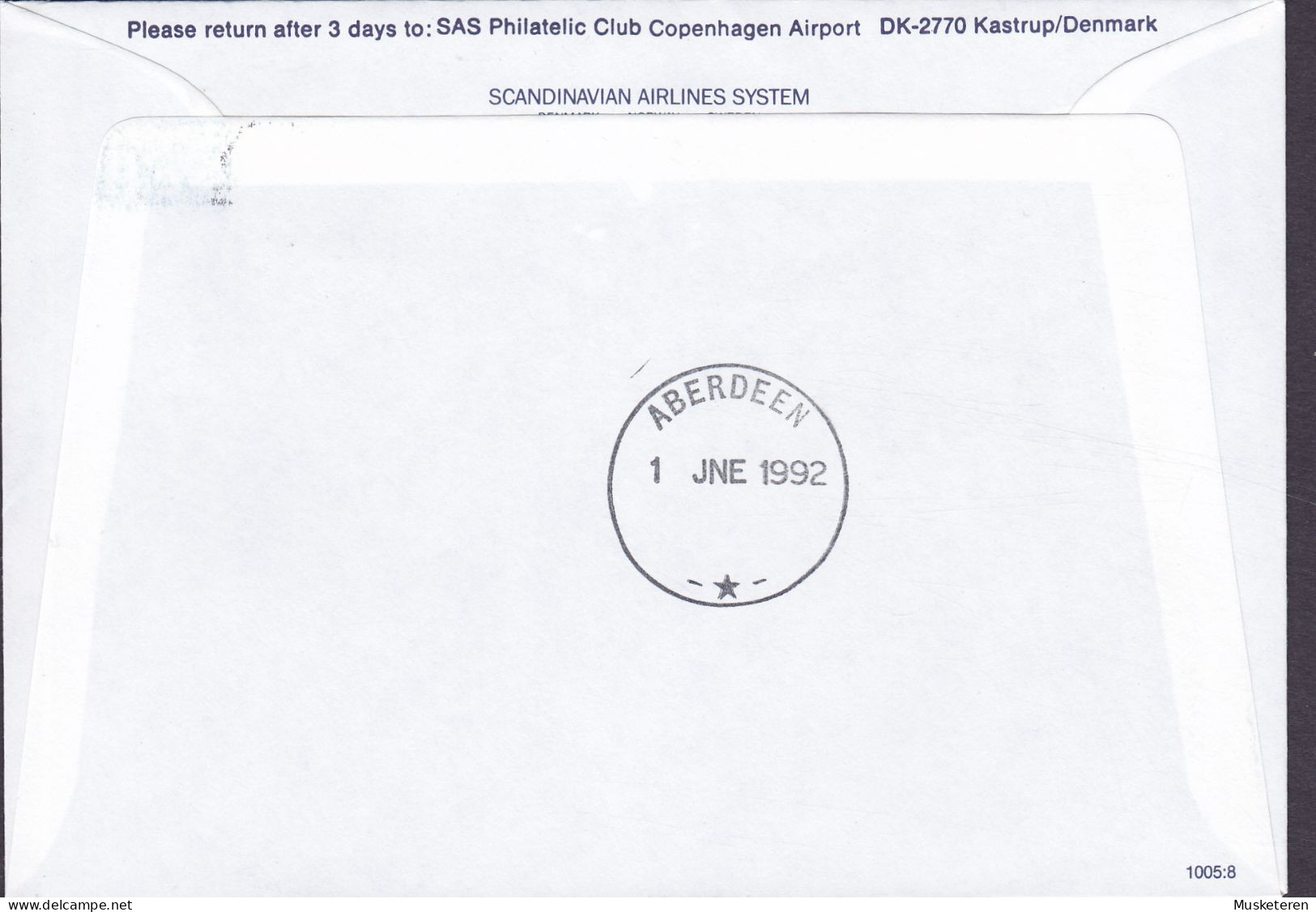 Norway SAS First Fokker F-27 Flight STAVANGER-ABERDEEN, STAVANGER LUFTHAVN 1992 Cover Brief Europa CEPT - Brieven En Documenten