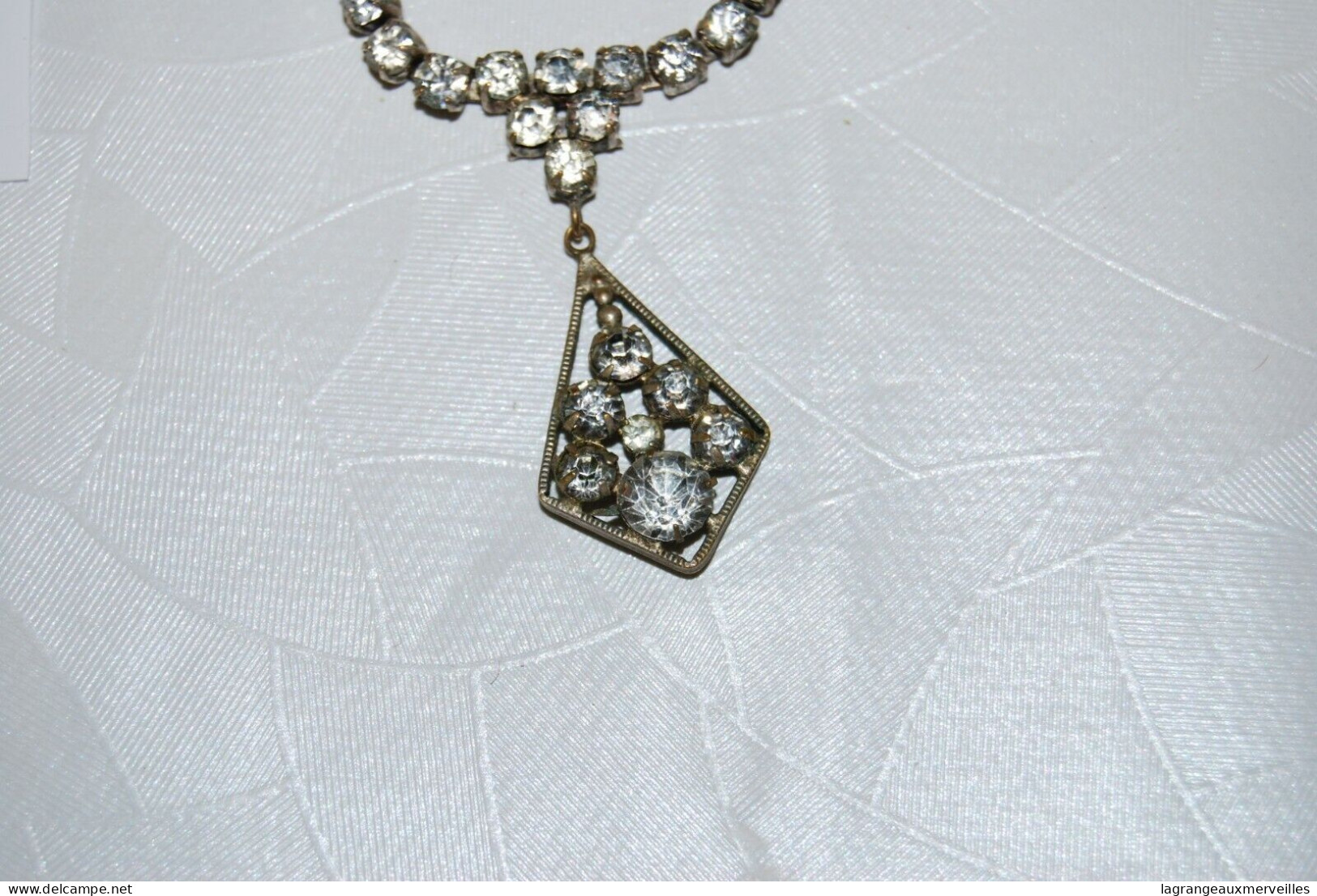 C55 Bijou Fantaisie - Ancien Collier - Brillants - Pendentif - Pendants