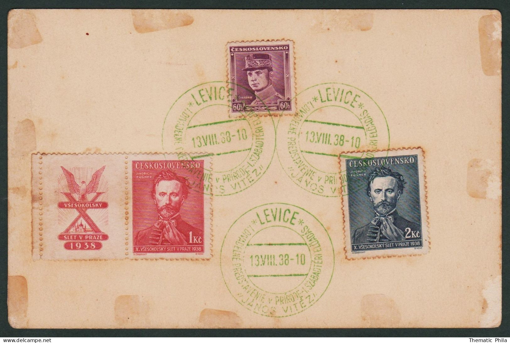 13.8.1938 Czechoslovakia Ceskoslovakia Levice JANOS VITEZ Sokol Fest Eagle - Other & Unclassified