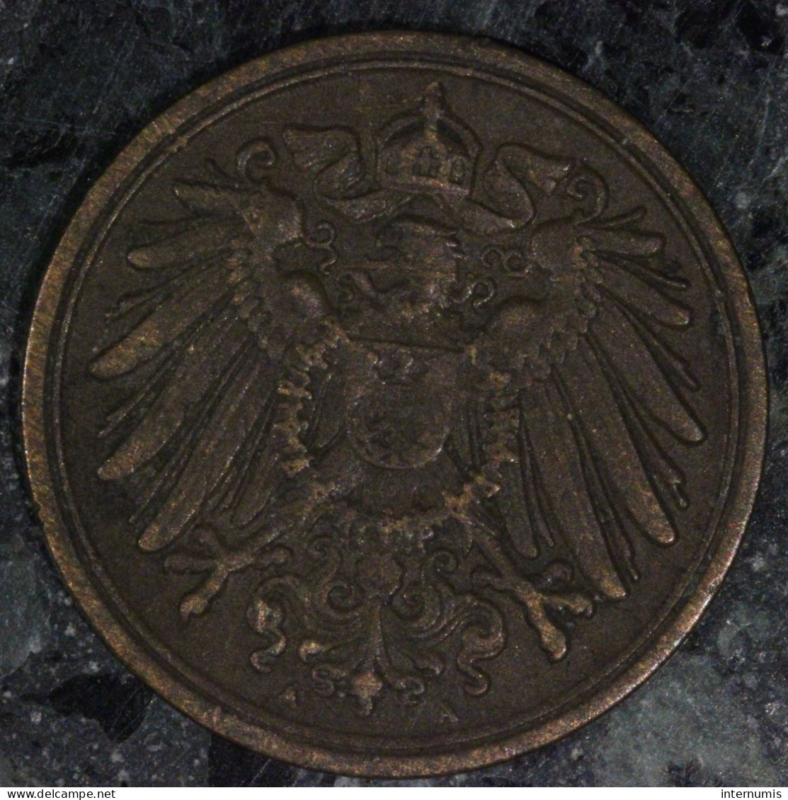  Allemagne / Germany, Wilhelm II, 1 Pfennig, 1909, Berlin, Cuivre (Copper), TTB (EF),
KM#10 - 2 Pfennig