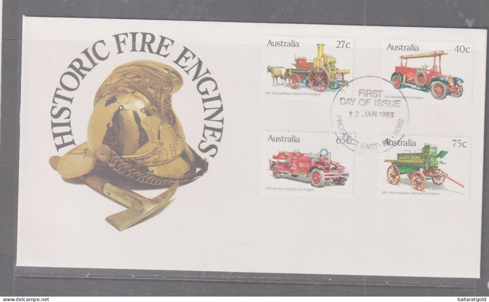 Australia 1983 - Fire Engines First Day Cover - Cancellation Prospect East SA - Brieven En Documenten