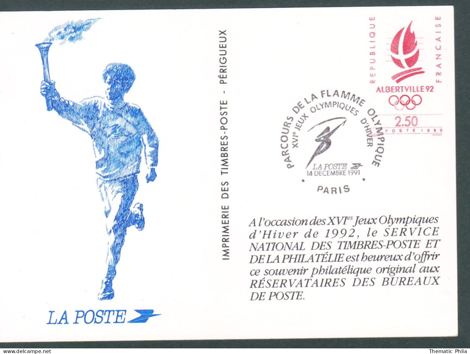 France Francia 1992 Albertville - Special Postmark - Torch Flamme - Hiver 1992: Albertville