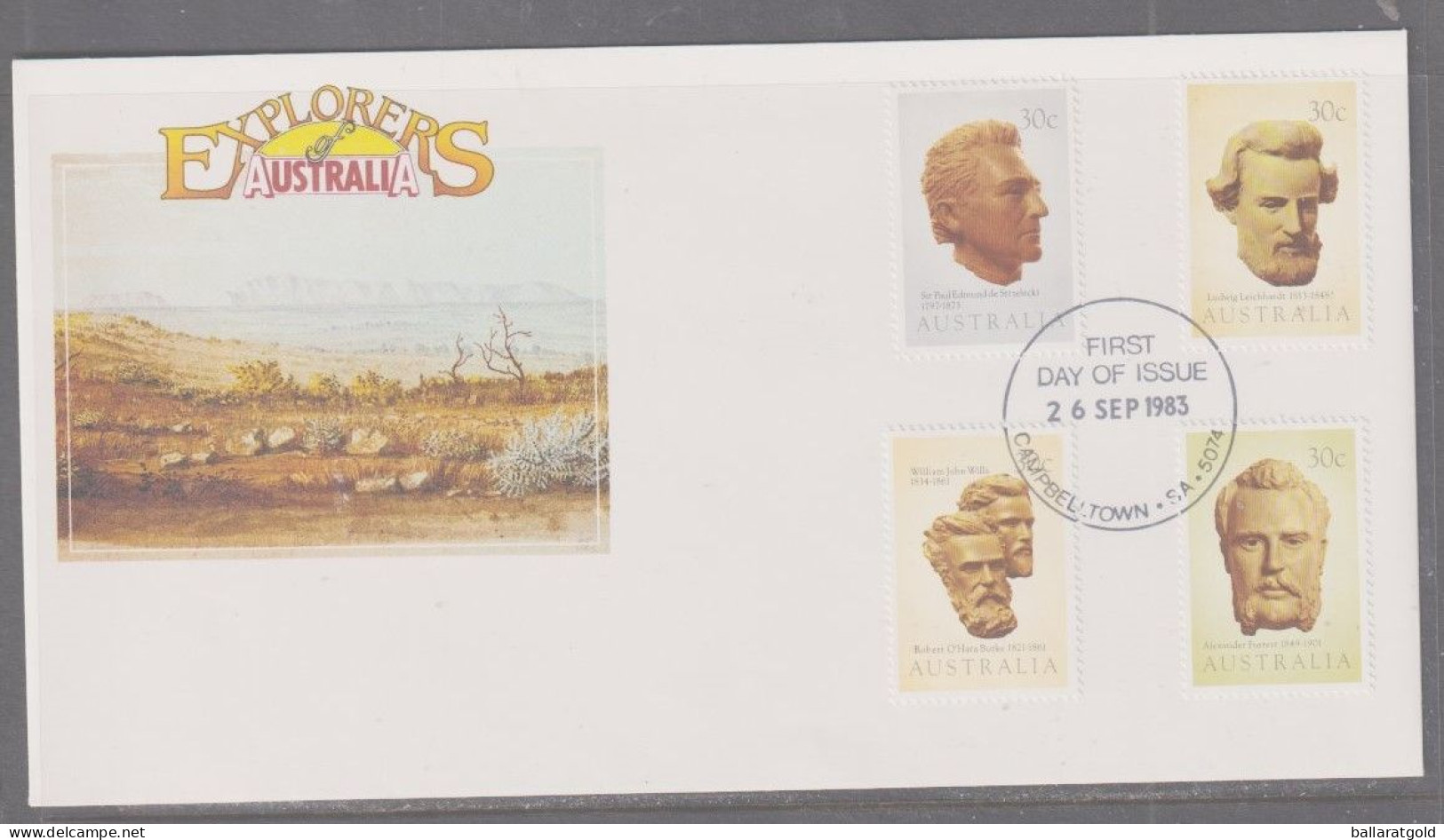 Australia 1983 - Explorers First Day Cover - Cancellation Campbelltown SA - Cartas & Documentos