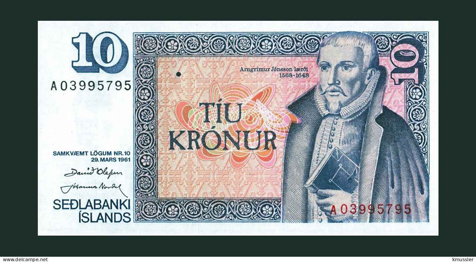 # # # Banknote Island (Iceland) 10 Kronur 1961 UNC # # # - IJsland