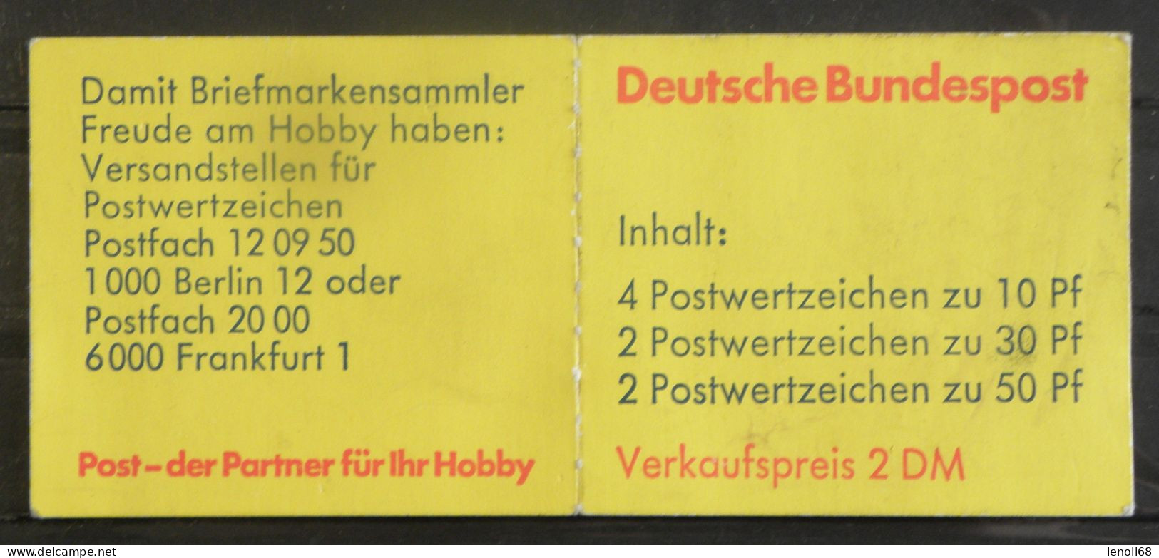 Carnet De 8 Timbres Deutsche Bundespost Neuf, Plié - 1951-1970