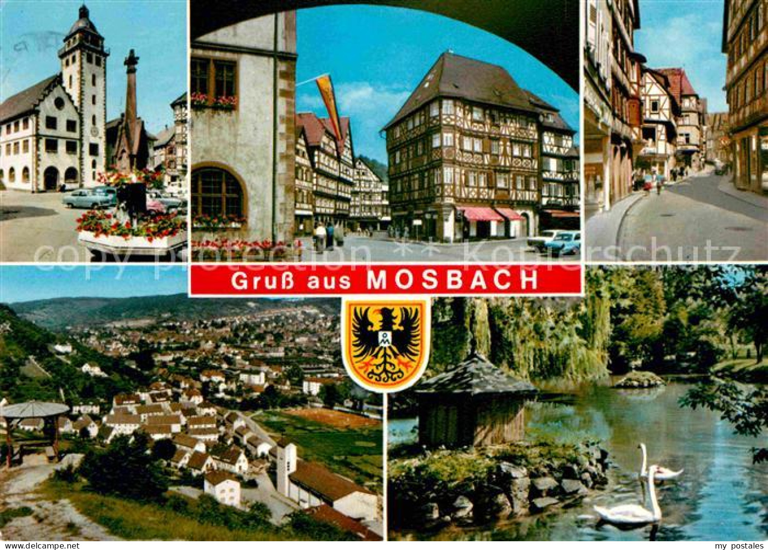 72713111 Mosbach Baden Fachwerk Schwaene Kirche Mosbach - Mosbach