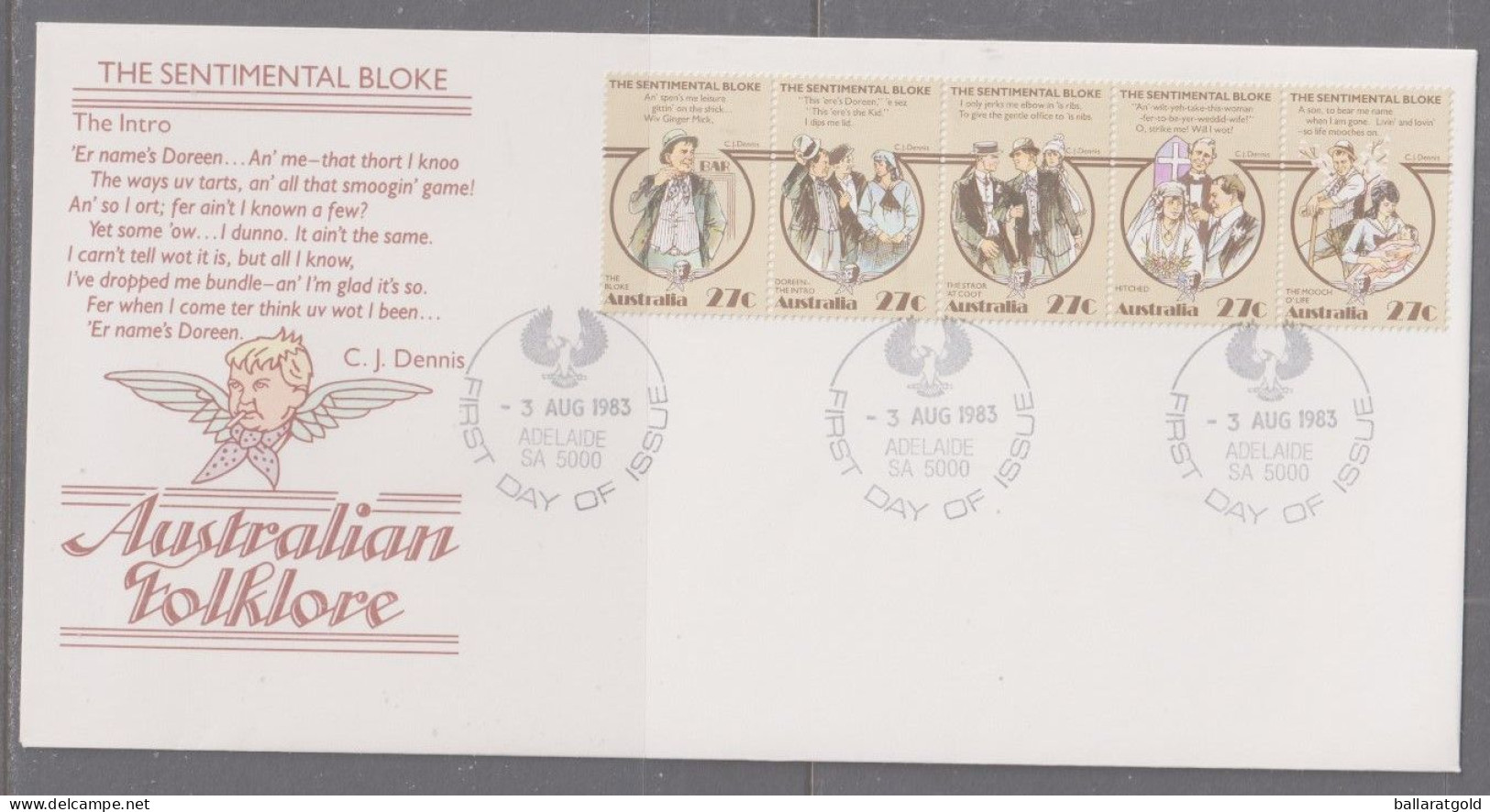 Australia 1983 - Sentimental Bloke First Day Cover - Cancellation Adelaide SA - Briefe U. Dokumente