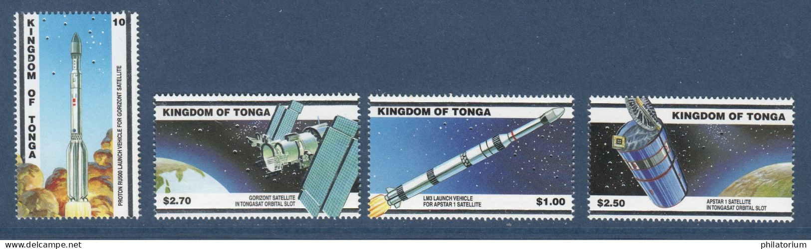 Tonga, **, Yv 1163, 1164, 1165, 1166, Mi 1574, 1575, 1576, 1577, SG 1473, 1474, 1475, 1476, Conquête De L'espace, - Tonga (1970-...)