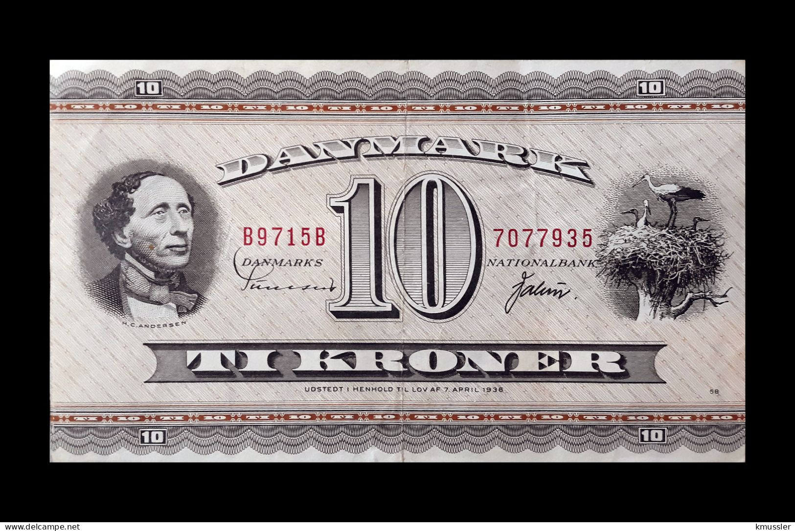 # # # Banknote Dänemark (Denmark) 10 Kroner 1936 # # # - Denemarken